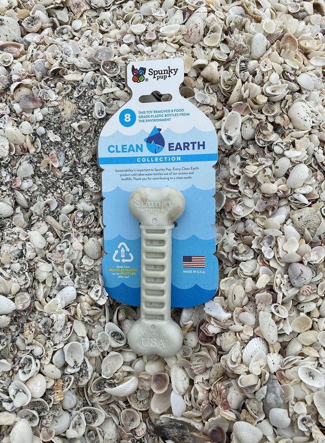 Spunky Pup Clean Earth Recycled Bone| Made in USA | Made from 100% Recycled Water Bottles, Gray - Image 2